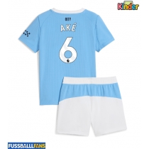 Manchester City Nathan Ake #6 Heimtrikotsatz Kinder 2025-26 Kurzarm (+ Kurze Hosen)